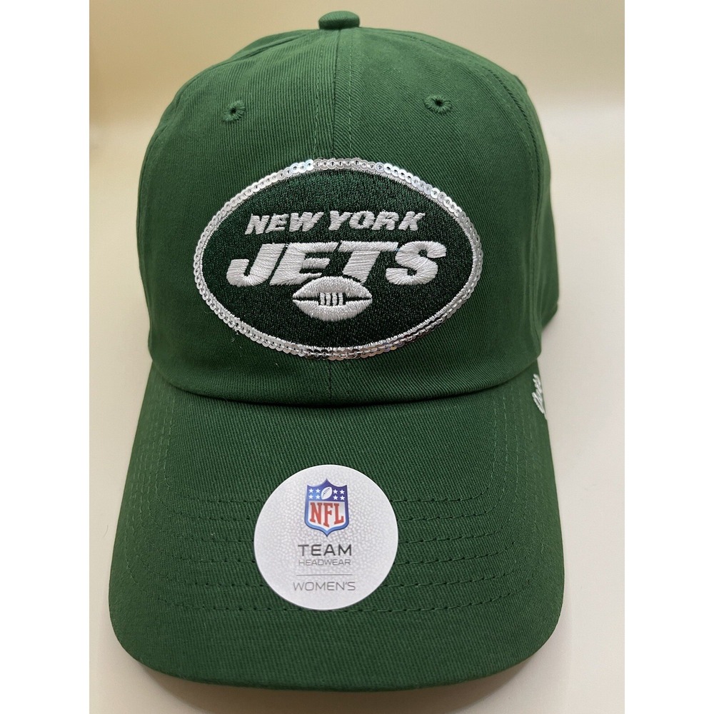 New York Jets Women's Team Color Sparkle Adjustable Hat Green One Size New